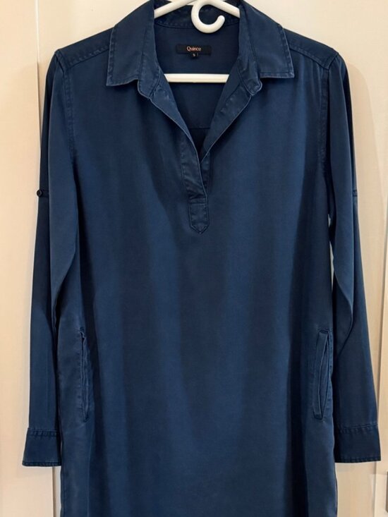 Quince Dresses & Skirts - Quince Navy Tunic-Style Dress/Long Blouse, Luxe, Lightweight Fabric, Size:S, New